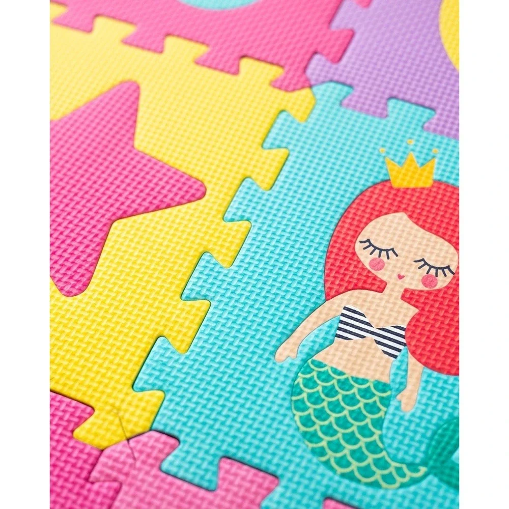 Rainbow Dreams Hopscotch Play Mat Kids 8 Piece Interlocking Foam Mermaid Unicorn